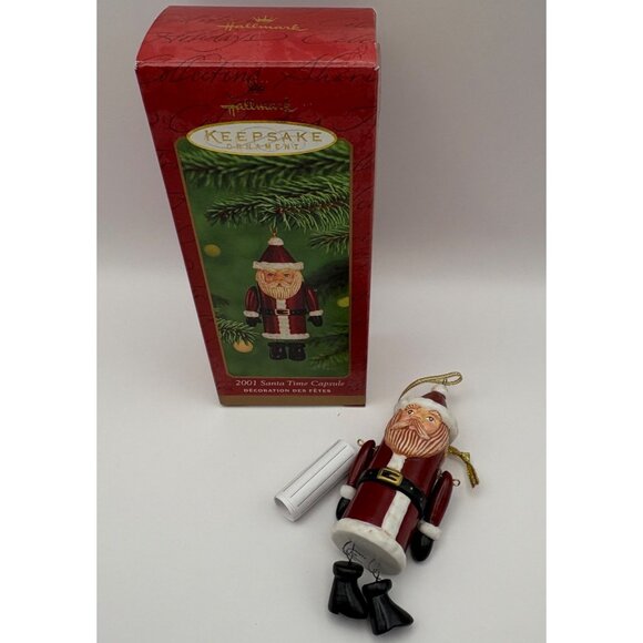 Hallmark Keepsake Christmas Ornament Santa Time Capsule with Scroll Inside 2001 - Picture 12 of 12